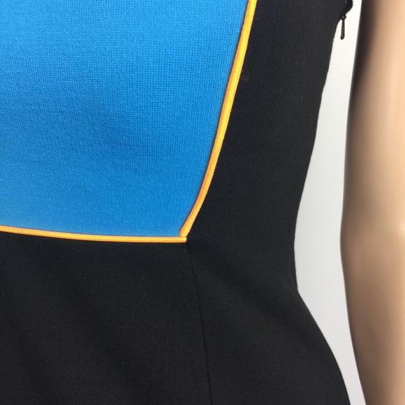 Asos Petite Color Block Sheath Dress Shoulder Pads Size 6 P Petite - Picture 3 of 8